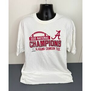 Hanes Beefy T Men's AL 2020 Champions Cotton Crew Neck T-Shirt White 2XL